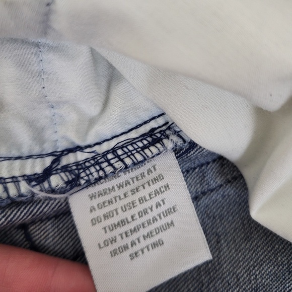 90’s Denim Midi Skirt knee length jean vintage front zipper slit pencil - Picture 8 of 8